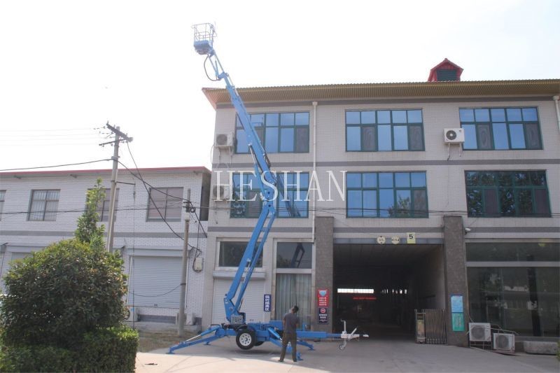 Towable Articulated Boom Lift Industrial Aerial Cherry Picker 10m 12m 14m 16m 19m