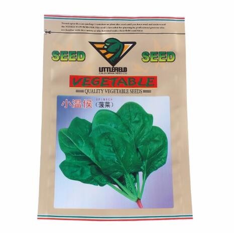 Printed High quality 3 side sealed silver foil plastic bags for seeds packing