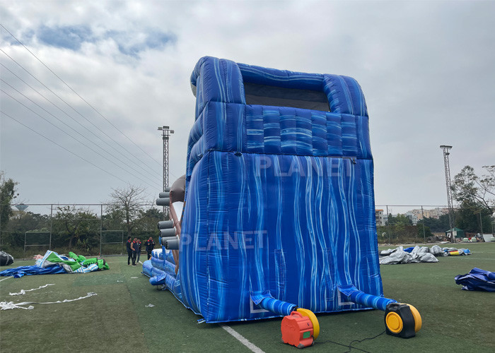 PirateShip Theme CMYK Inflatable Water Slide With Pool