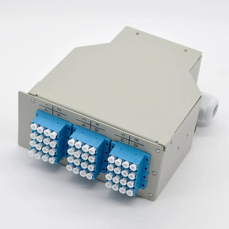 Fiber Optic DIN Rail Terminal Box Cold Roll Steel 12 Port 24core to 48Core