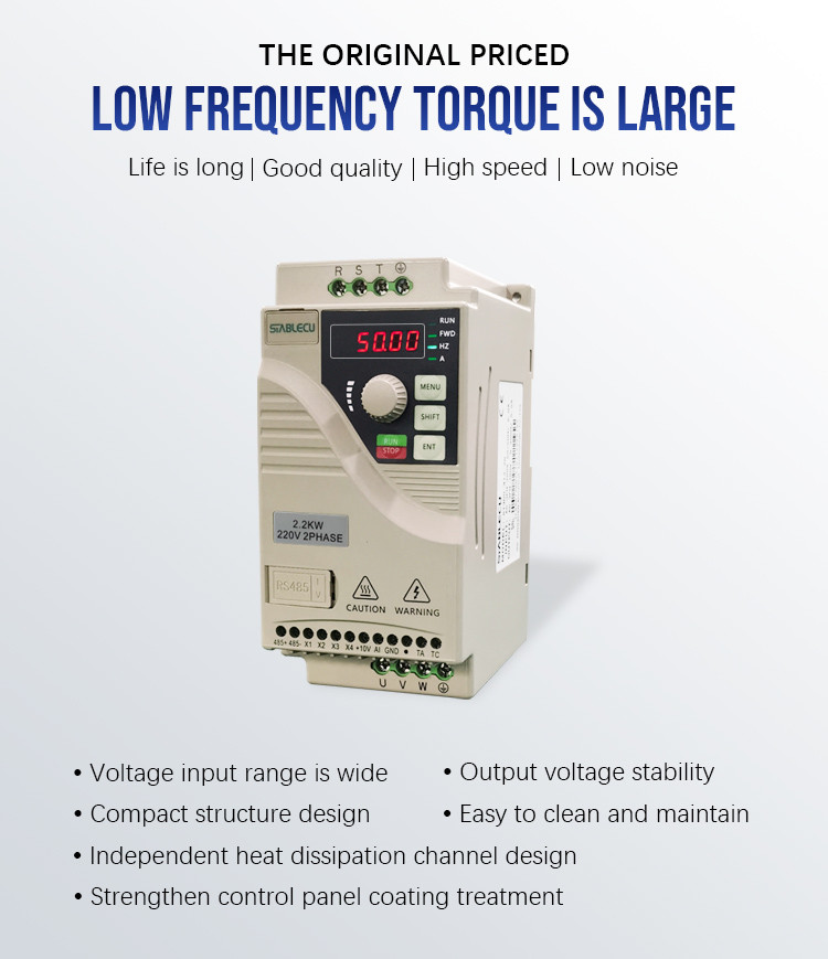 AC Micro Drive VFD 2.2KW Single Phase Input 220V 3 Phase Output Frequency Inverter