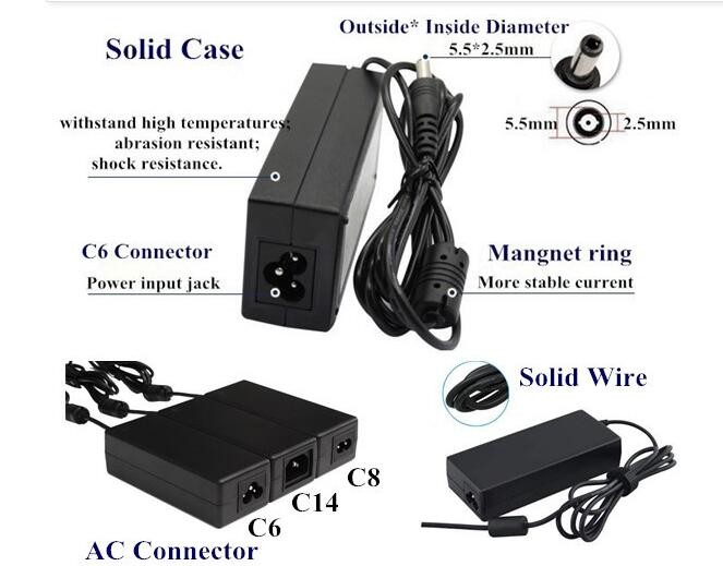 120 Watt 12v Power Adapter Charger Wall Mount For Monitoring Camera , CE Rohs