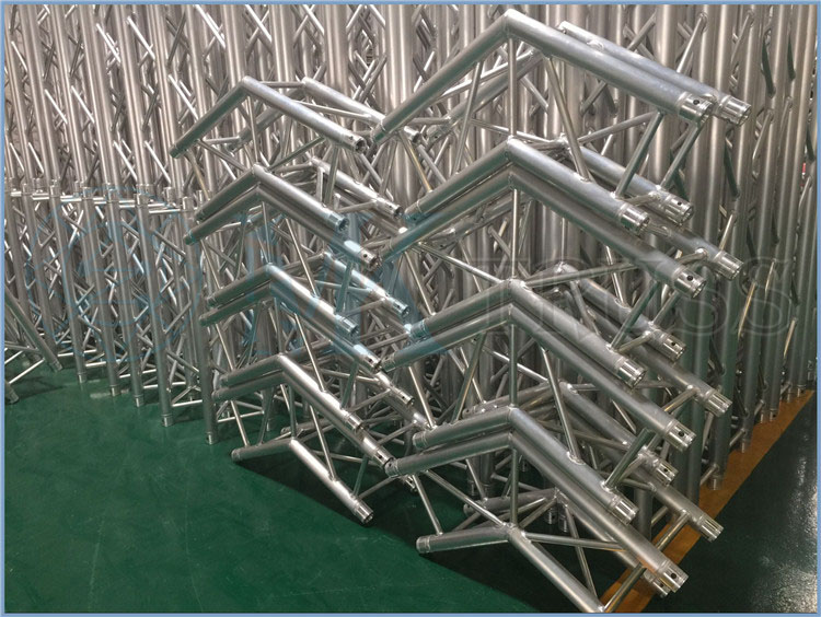Aluminum Alloy Certificate 2 Ways 90 degree Corner Lighting Trussing for Customized Stage