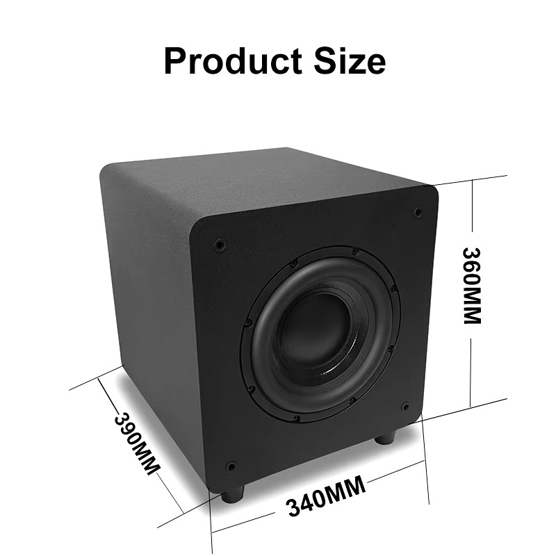 Active Front Firing Subwoofer Speaker Deep Bass Built In 300W Class D Amplification