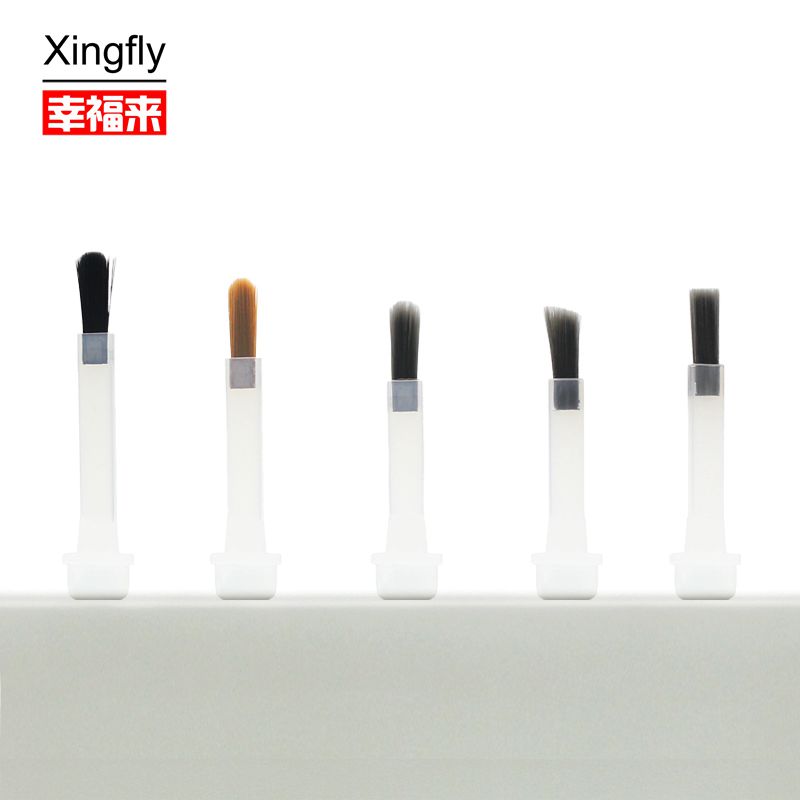 Plastic Nylon Brush On Nail Polish Replacement White and Grey
