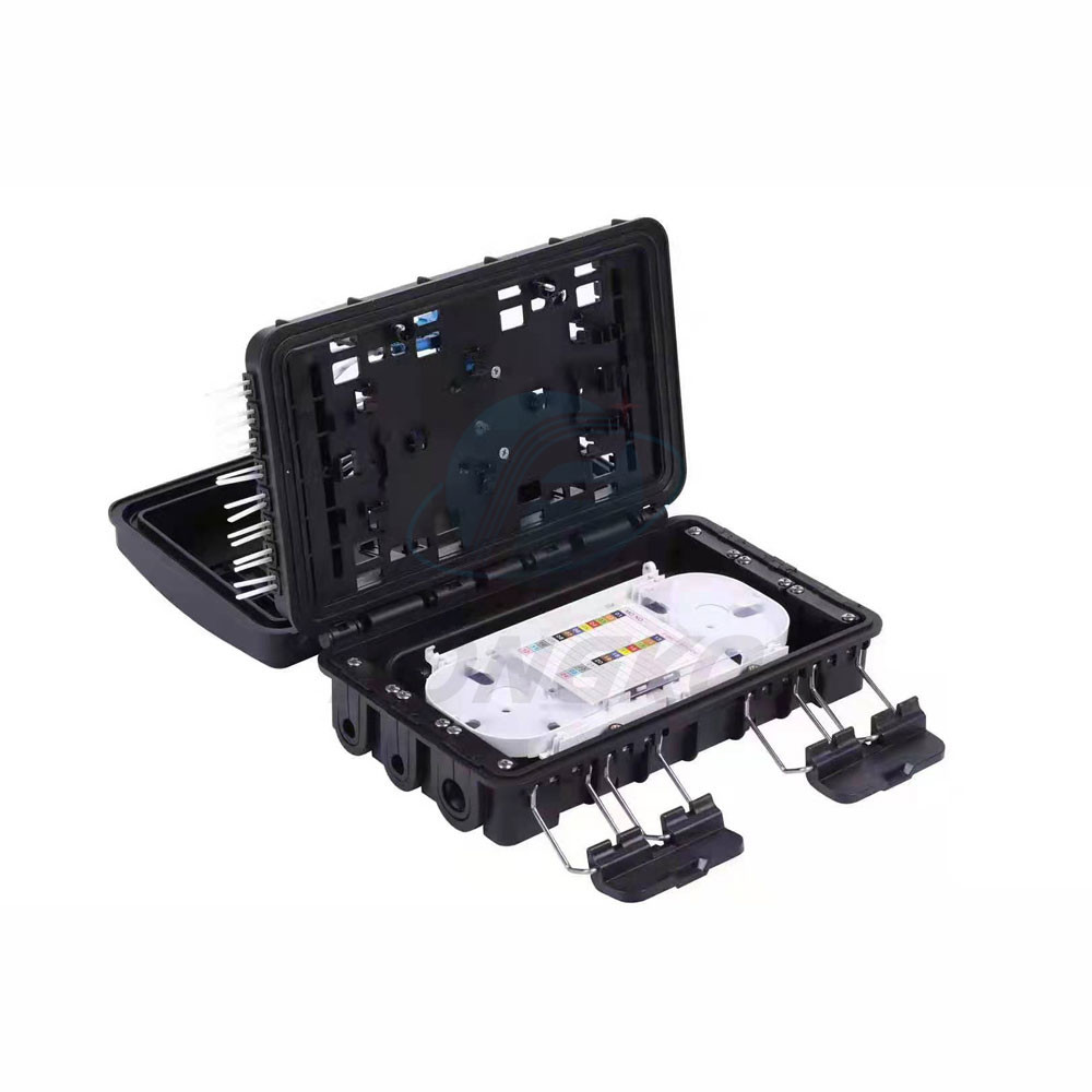 1x8 Aerial 24 Core Fiber Optic Splice Closure Connection Box For Steel Tube Splitter