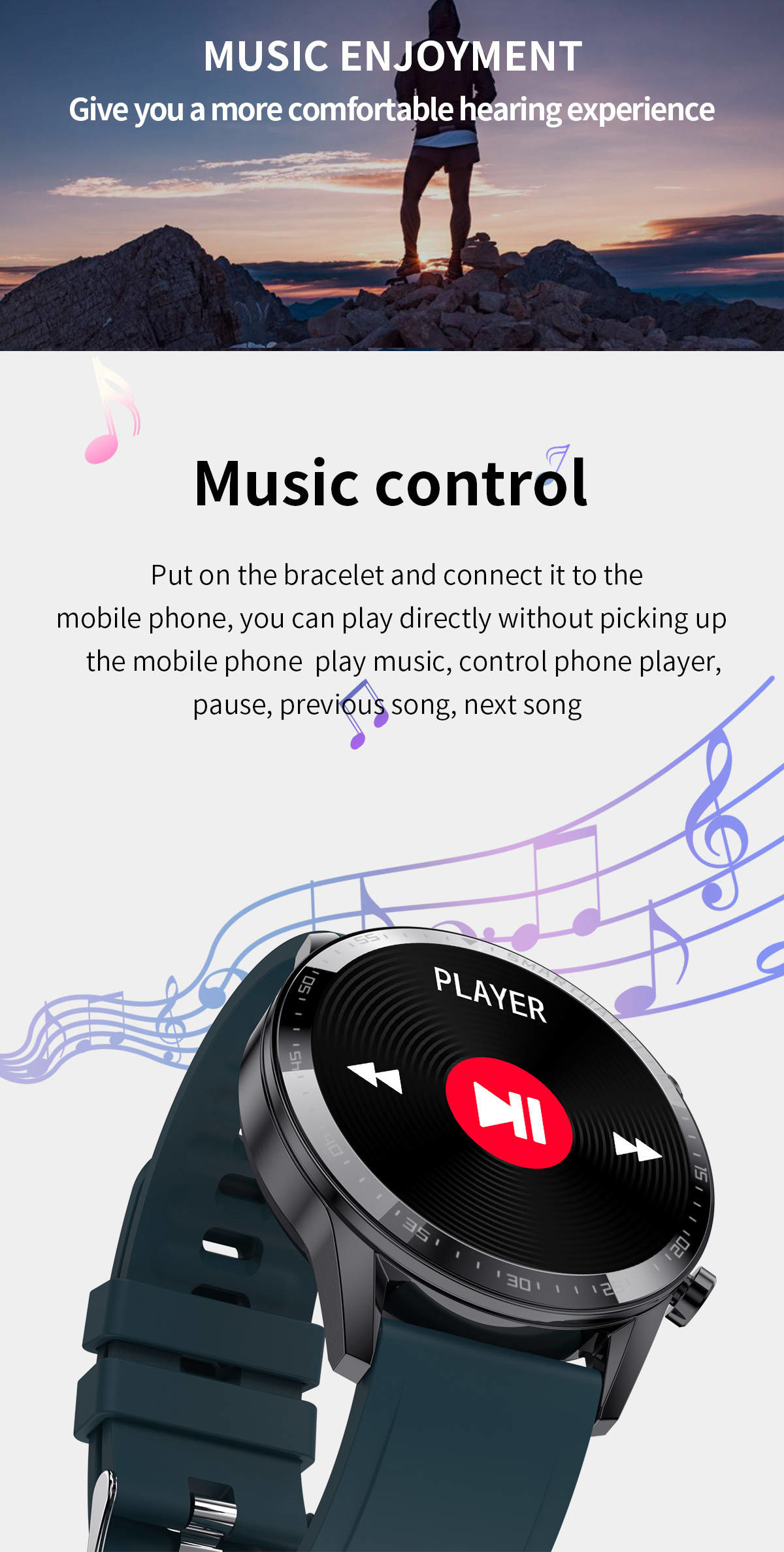 DC5V 300Mah Bluetooth Smart Touch Watch Waterproof BLE4.0 IPS For Men