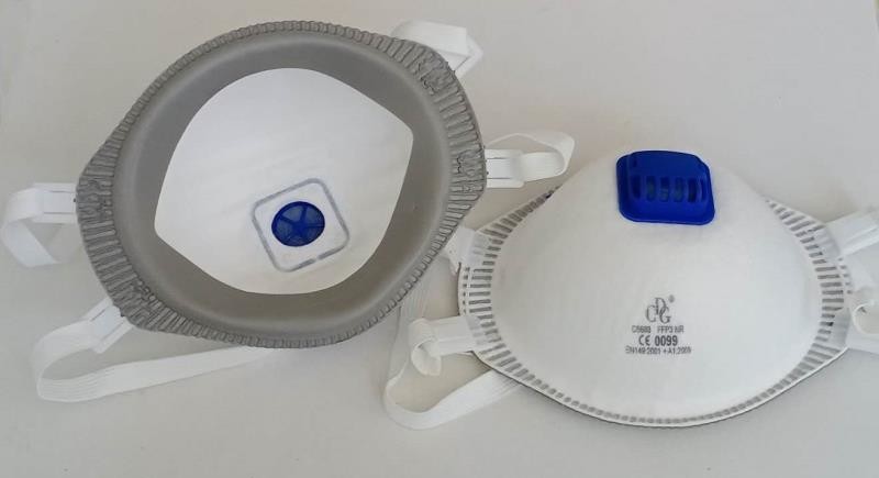 FFP3 cup Mask with valve CE certification(white)