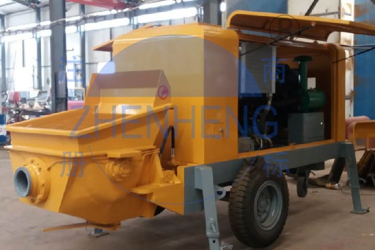 50m3 / H Mobile Electric Concrete Pump Construction Equipment For CLC Blocks