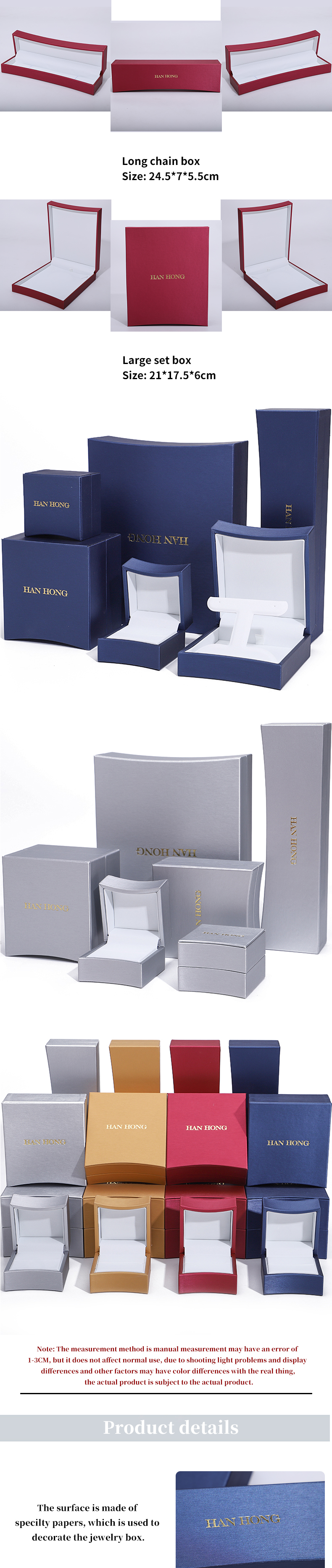 Multi-Color Arc-Shaped PU Leather Jewelry Packaging Box Set for Ring Pendant