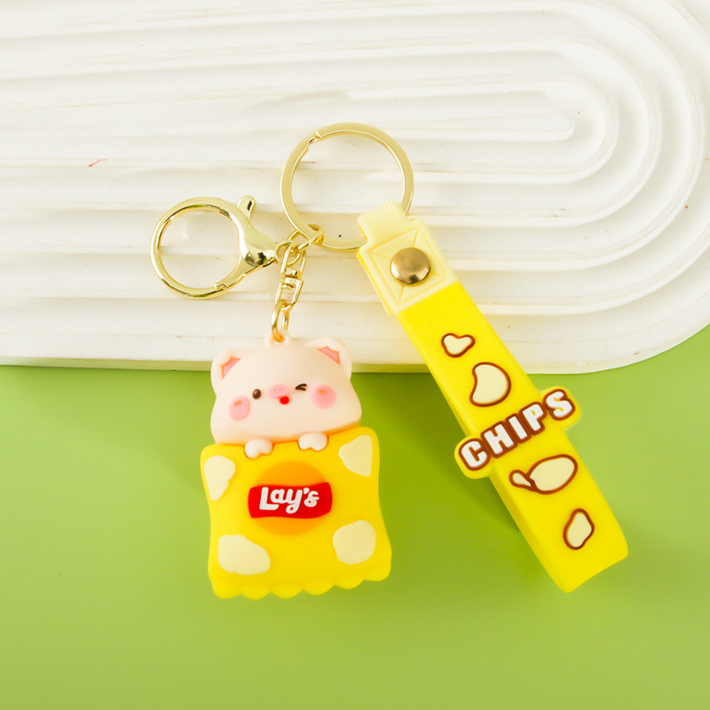 Panda Custom Keychain Charms For Girls Kids , Rubber Animal Purse Backpack Charm Pendant