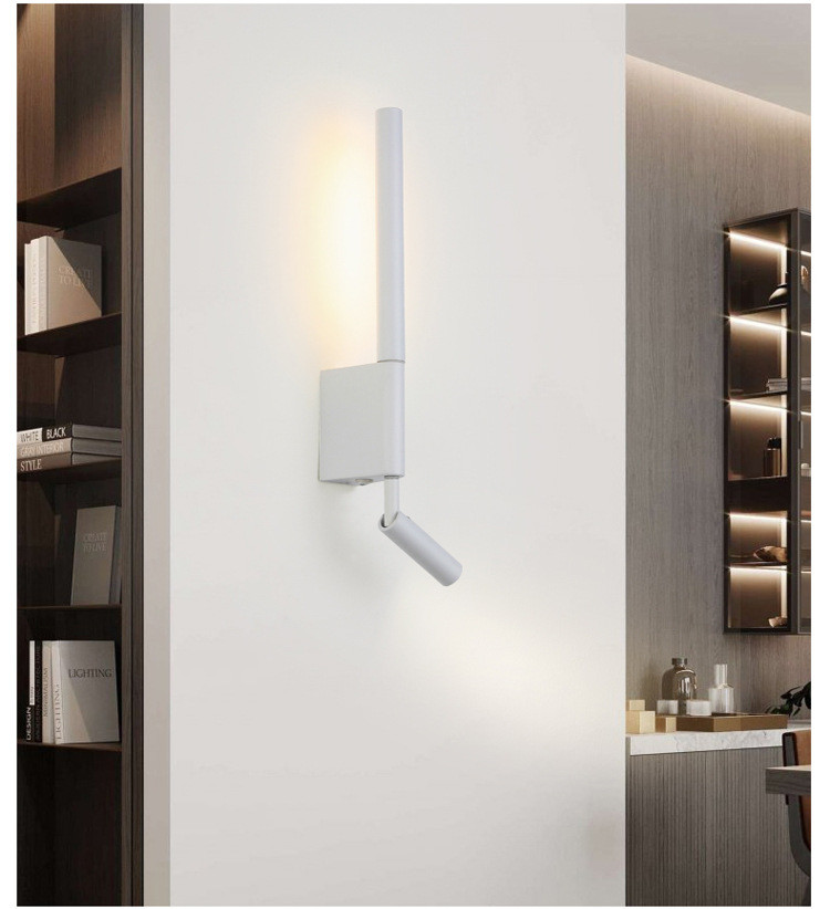 350 Modern Adjustable Swing Arm Wall Lamp Black White Light for Bedroom Bedside House Reading Living Room Home Hallway