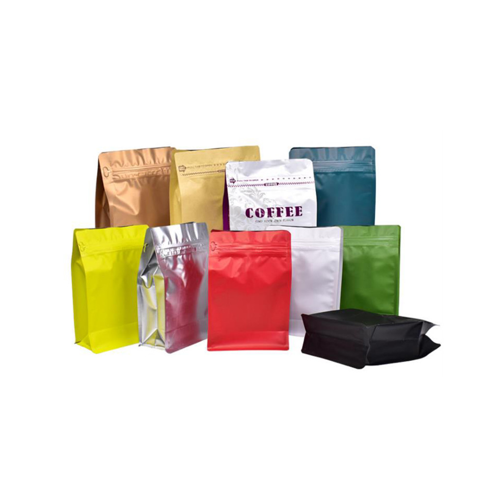 Custom Printing Aluminum Foil Plastic Zipper Flat Bottom Bag with Window for tea packing