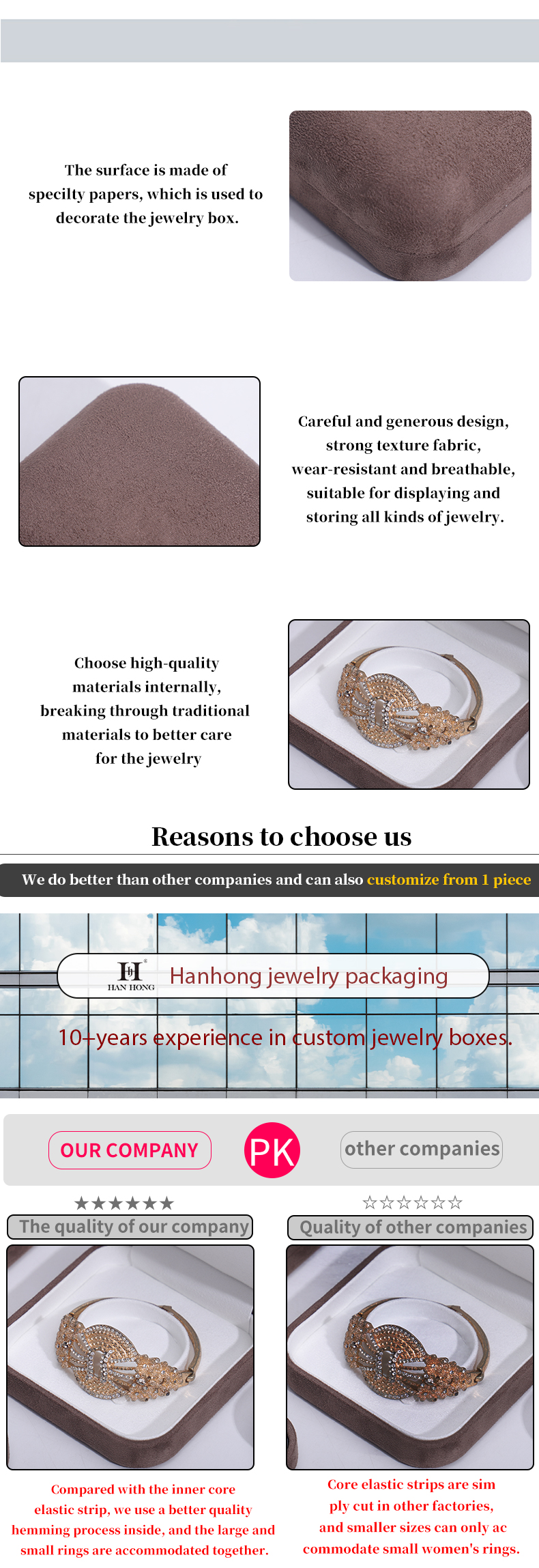 Velvet Material Jewelry Box for Customized Luxury Necklace Ring Earrings Storage Box