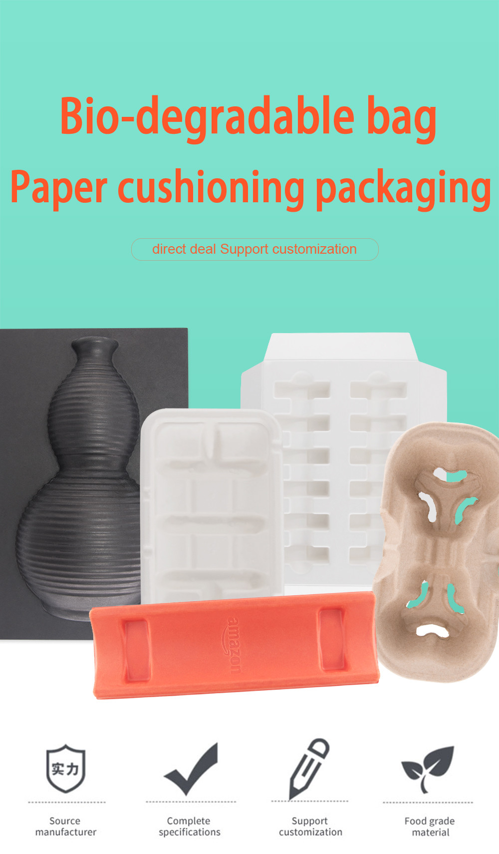 Disposable Sugarcane Pulp Containers Molded Pulp Ovenable White Color