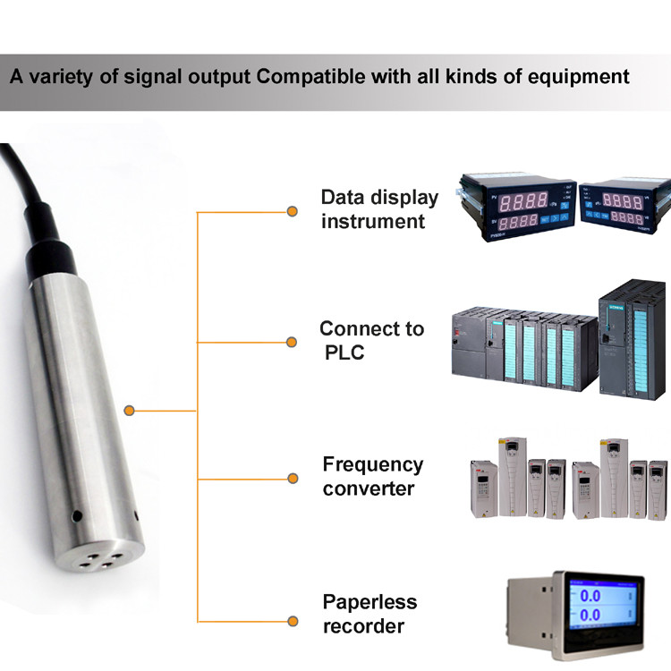 High Accuracy Submersible Level Transmitter Reinforcement Cables Optional