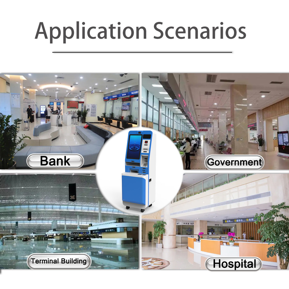 Hospital Self Service Check Out Kiosk With Smart Digital Card Reader Terminal Printer