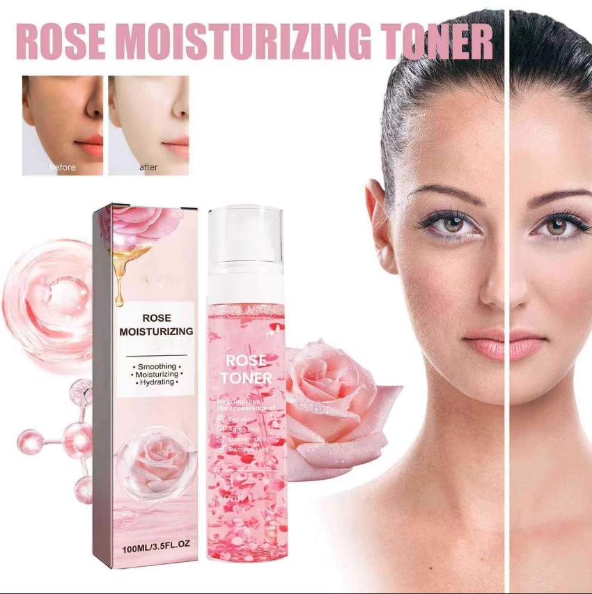 Private Label Korean Moisturizing Skin Care Skincare Natural Organic Pure Rose Water Facial Mist Face Toner Spray for Face