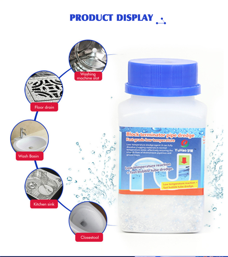 Convenience Stores Sink Blocked Drain Cleaners Powder Active Ingredient Content 80%