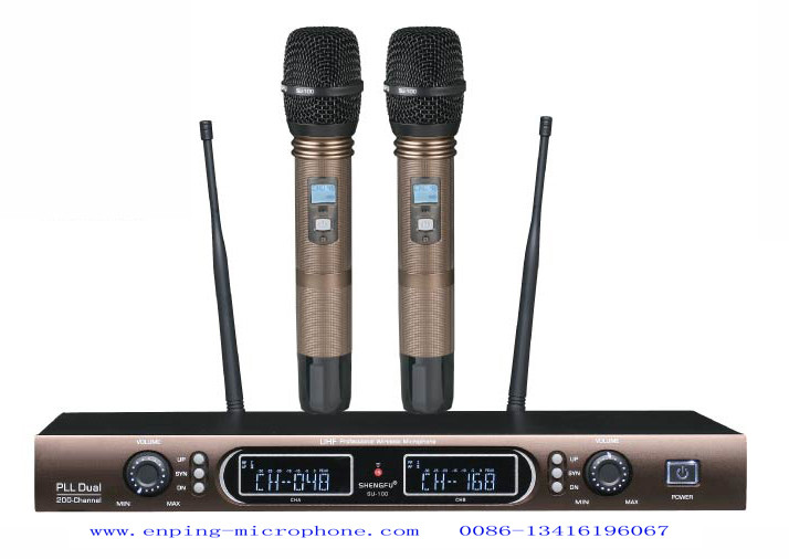 AT-103 wireless microphone system UHF IR selecta ble frequency PLL high class