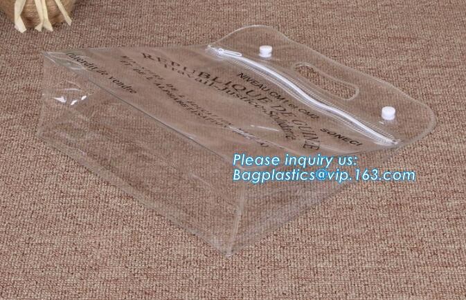 Plastic Bag OEM Custom PVC Loop Handle Image Printed Plastic Shopping Bag,Promotional Clear Waterproof Plastic Cosmetic