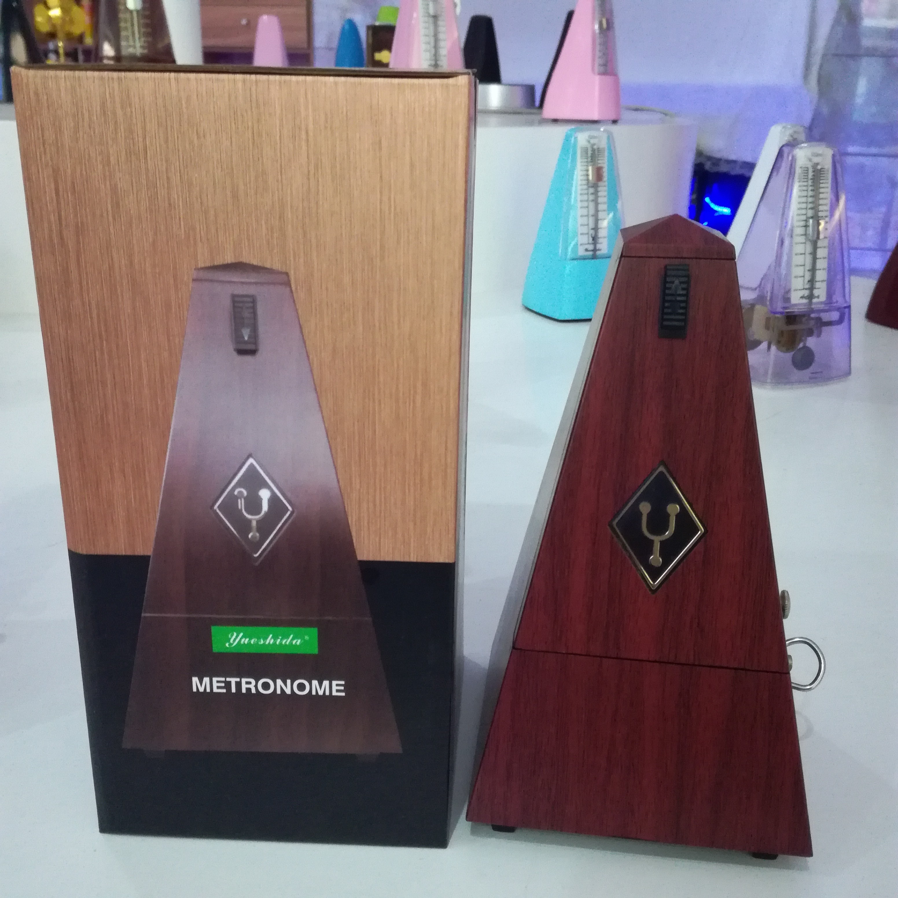 OEM classic scale board piano guitar violin practice rhythm mechanical metronome Black White Pink Red Tranparent Wood