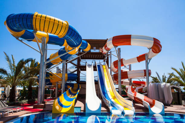 Customized Body Water Slide Bright Color FRP Large Aqua Park Equipment