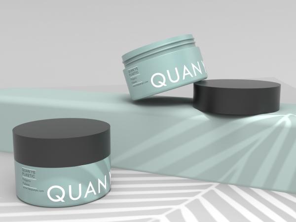 Round Hair Mask Container Plastic Cosmetic Jars 100ml Frosted Printing Logo