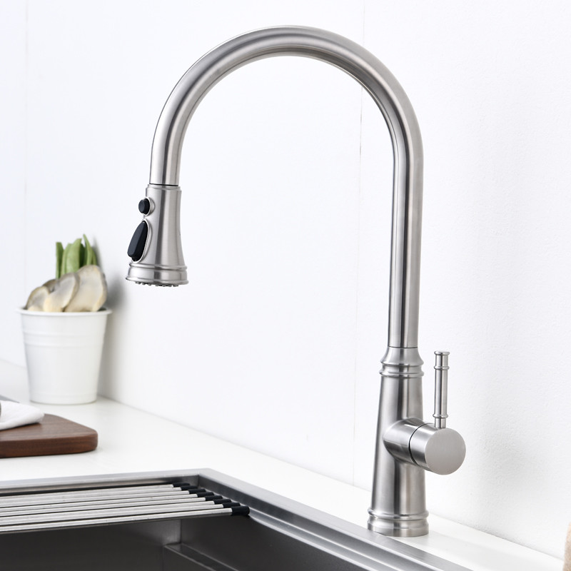 PEX Hose Deck Mounted Kitchen Taps OEM Pull Out Spray Kitchen Faucet