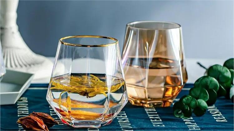 12 Oz Clear Diamond Old Fashioned Glass Party Gifts Rock Whiskey