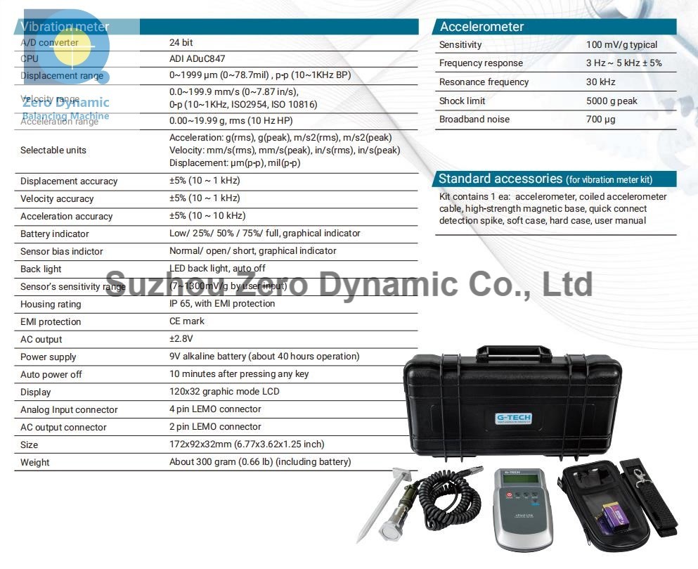 High Precision Portable Vibration Meter , Handheld Vibrometer With LCD Display