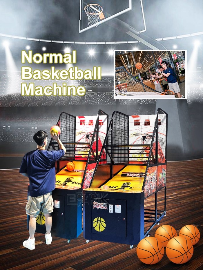 Normal Basketball Machine Metal Acrylic Wood 80W Coin Operated Basketball Machine