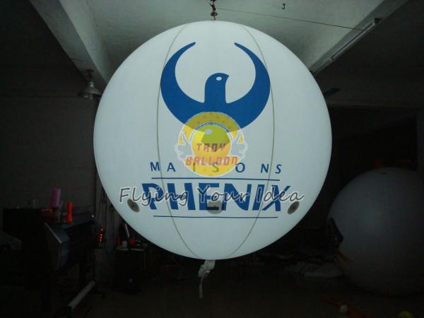 Round Fireproof and Waterproof Inflatable Lighting Balloon with 0.18mm PVC for