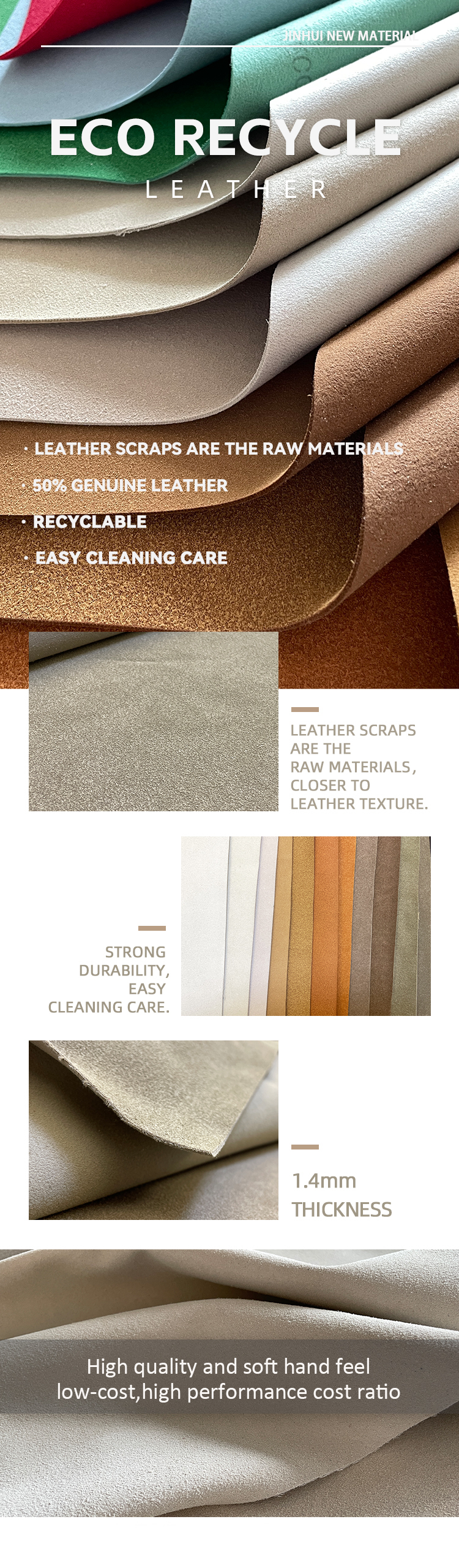 1.37m Width Sustainable Synthetic Leather Suede 1.4mm Thickness