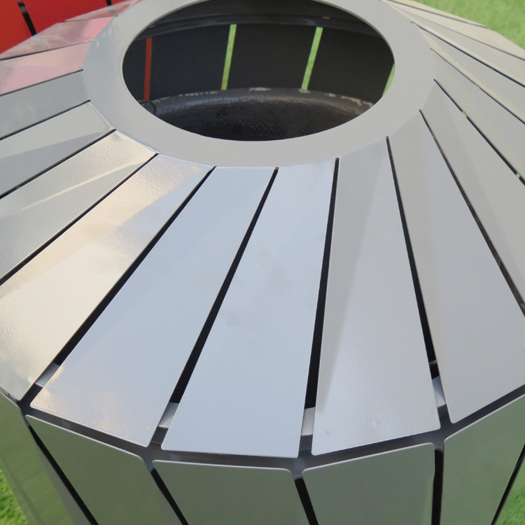 Industrial 4 Bins Dia 600mm 240 Liter Steel Outdoor Trash Can