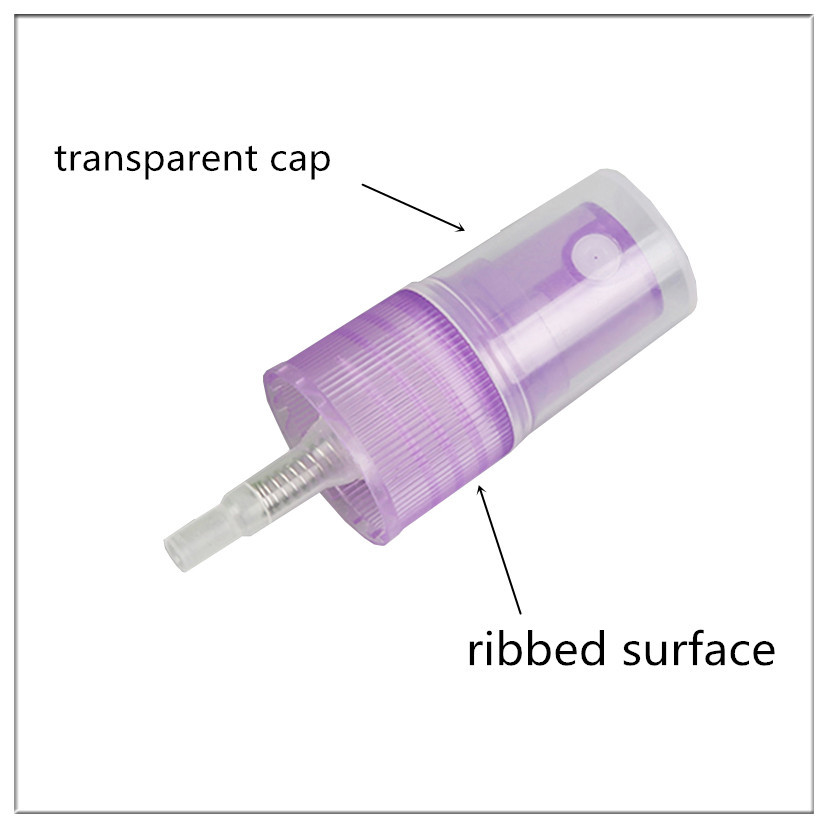 Transparent Purple Perfume Pump Sprayer 18/410 Half Cover Custom Tube Length