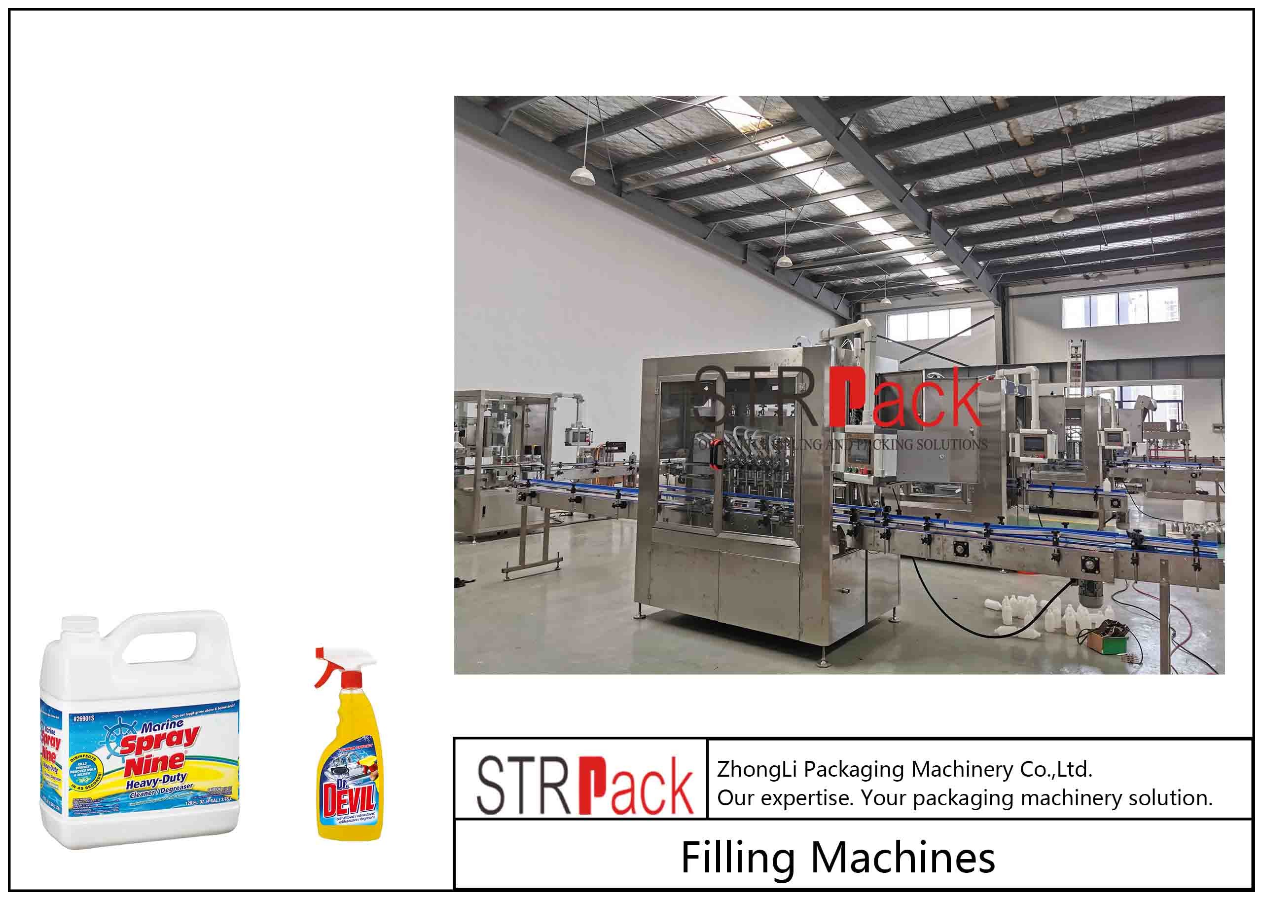 Stainless Steel Automatic Detergent Bleach Toilet Cleaner Bottle Filling Machine Anti Corrosive