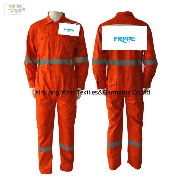 Customized Light Weight Red Cotton Flame Retardant Fire Proof Working Coveralls
