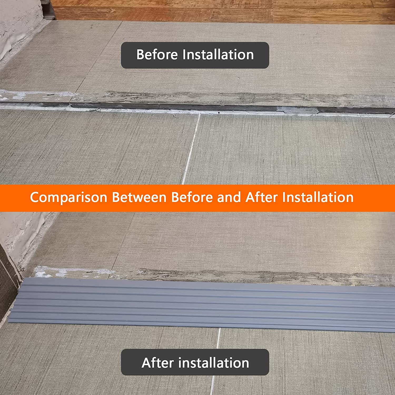 Outdoor Doorway Threshold Ramps Non-Slip Solid Rubber Portable Sill Scooter Ramp