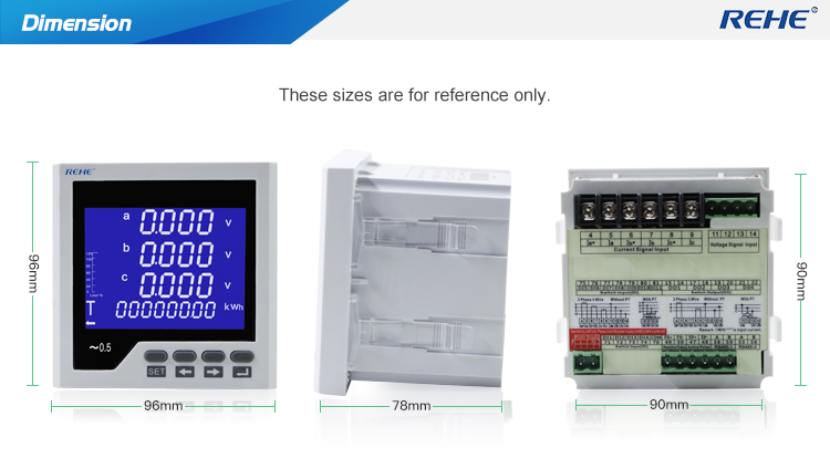 LCD Display Ethernet Power Meter Detector Multi-Function Meter