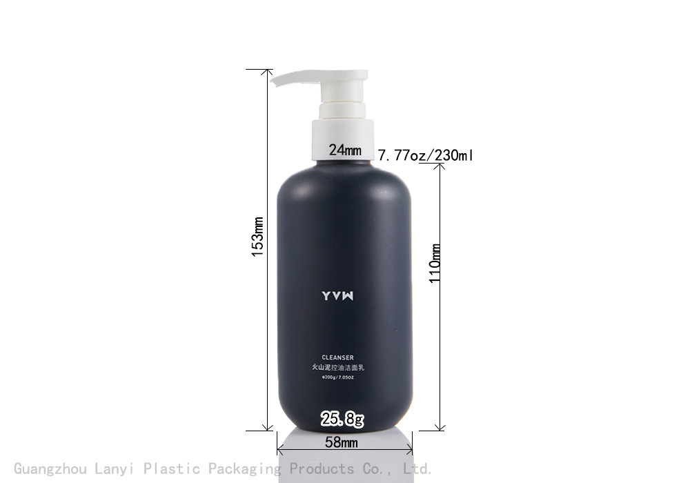Blue Cylinder 230ml 250ml Hotel HDPE Hand Gel Bottle