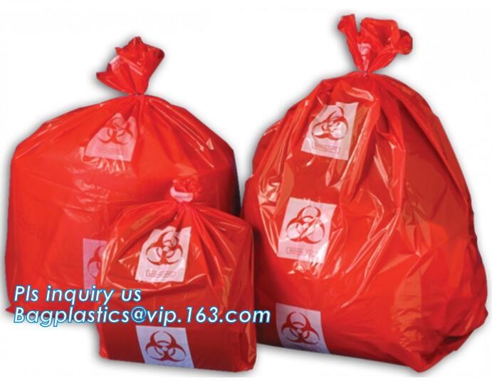 Clinical Waste Bags (Yellow), Heavy Duty Sacks , 17in x 25in (x25), Popular PE/PP biohazard eco bag,garbage bag,plastic