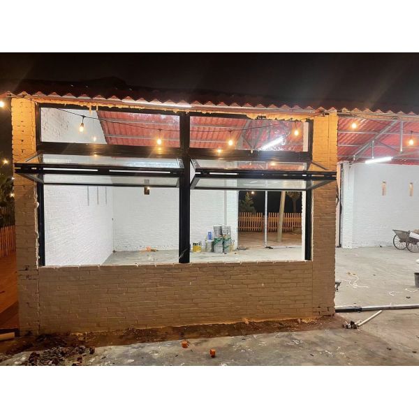 Aluminum Inward Opening Glazed Balcony Bifolding Windows Horizontal Folding