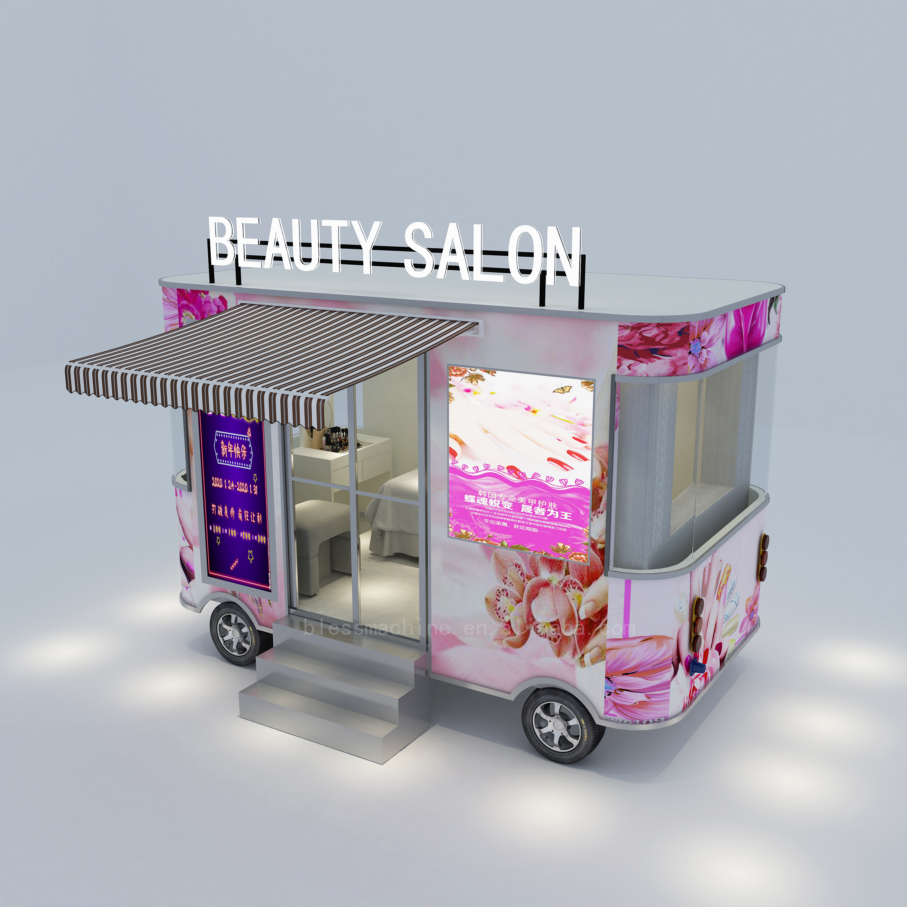 Mobile Salon in Technology with 4 Wheels and L420.00cm*W180.00cm*H230.00cm Dimensions