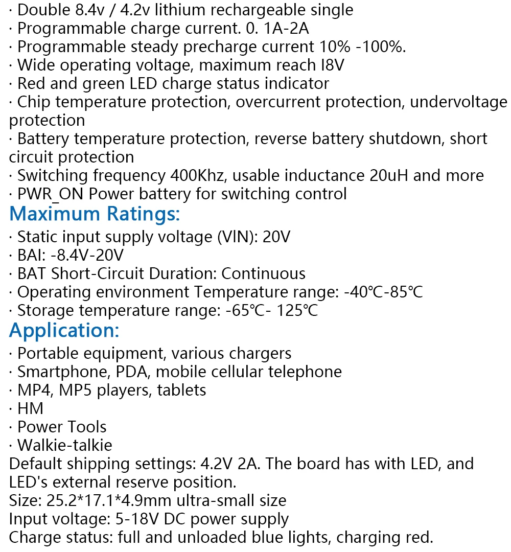 TP5100 TP5000 Charging Management Power Supply Module Board 18650 1A 2A 5V Compatible With 4.2V 8.4V 1S 2S Lithium Batteries