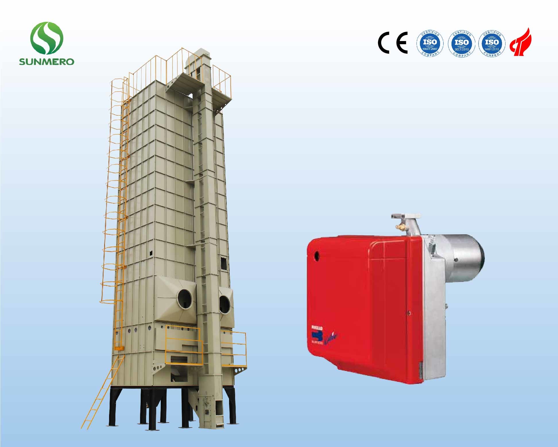 1450rpm Tower Type Grain Dryer Machine Horizontal For Cereal