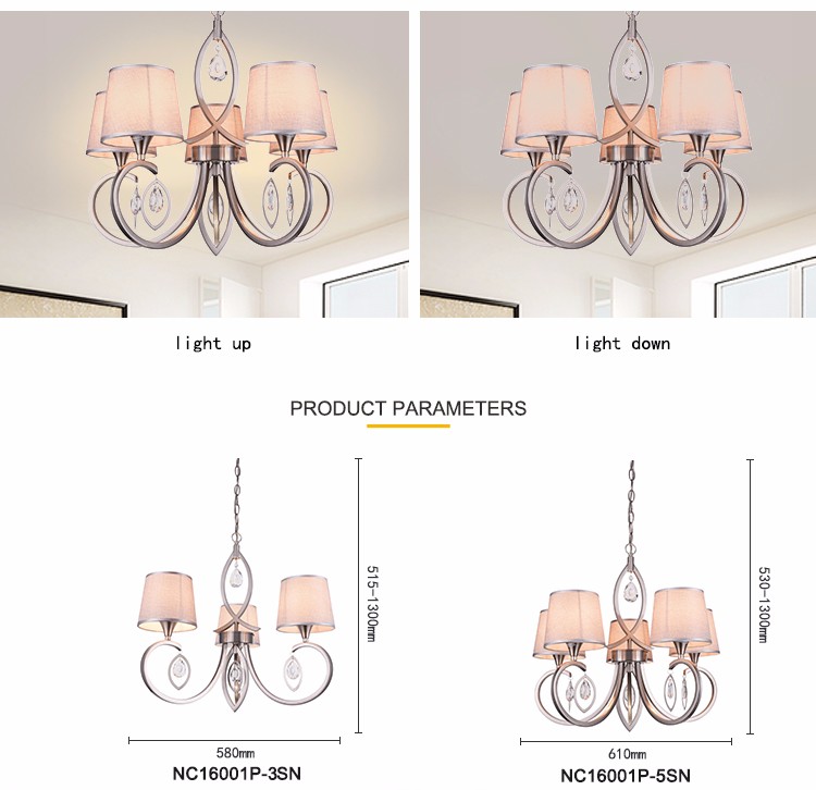 Modern chrome chandelier with Crystal indoor Dining room Project Lighting (WH-MI-26)