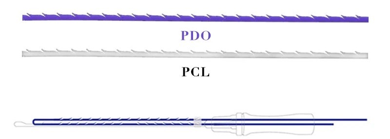 Absorbable 3D Cog Pdo Eye Thread Lift Threading To Lift Face L Blunt