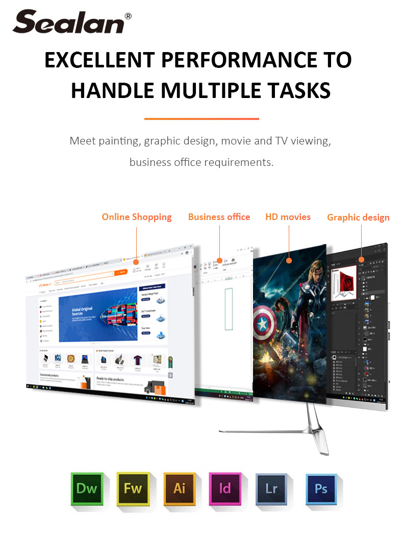 LED Backlight Resolution 1920*1080 i3 4000M 21.5 Inch All In One PC