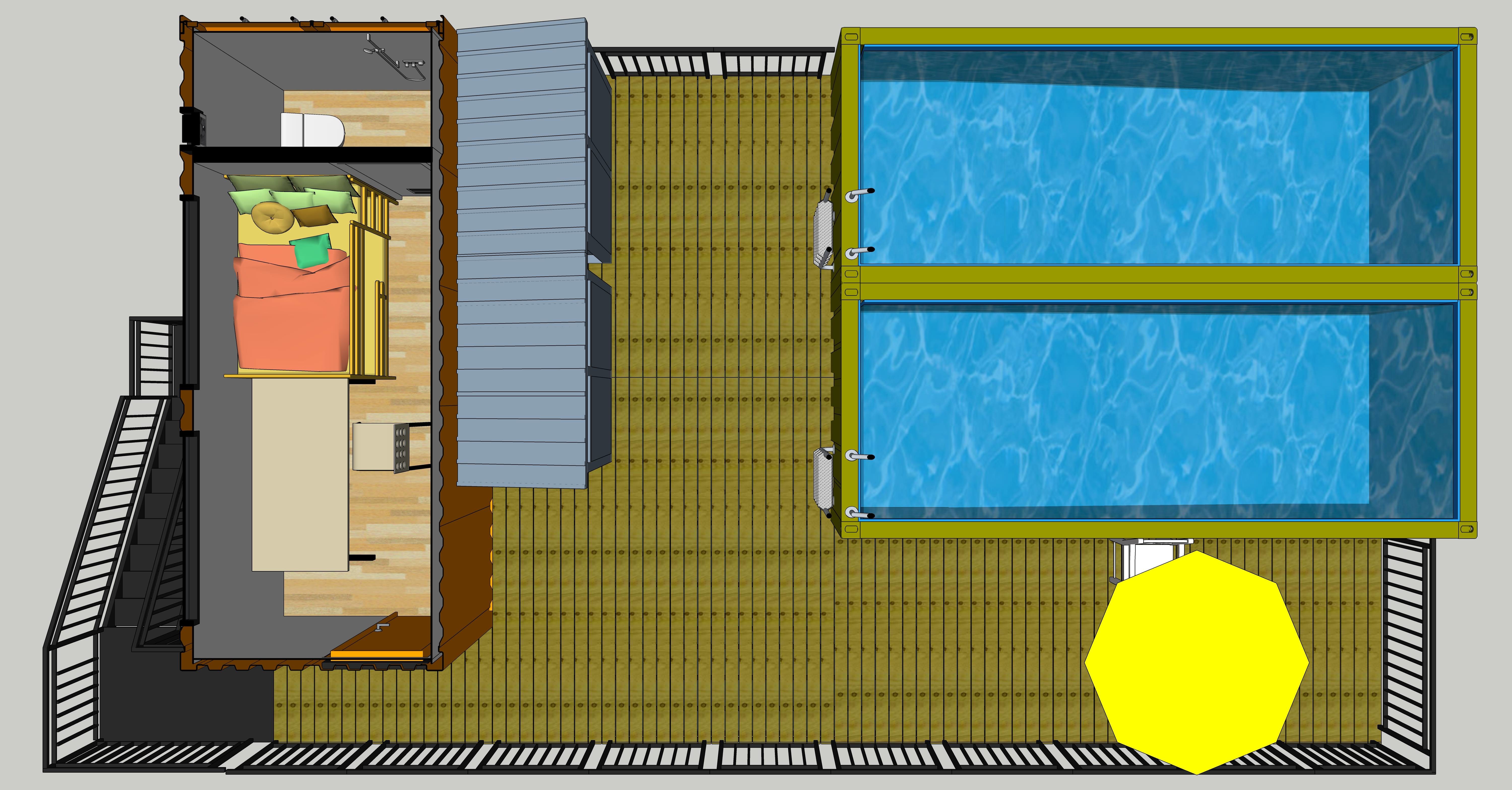 20GP Combined Modular Shipping Container House With PVC Floor